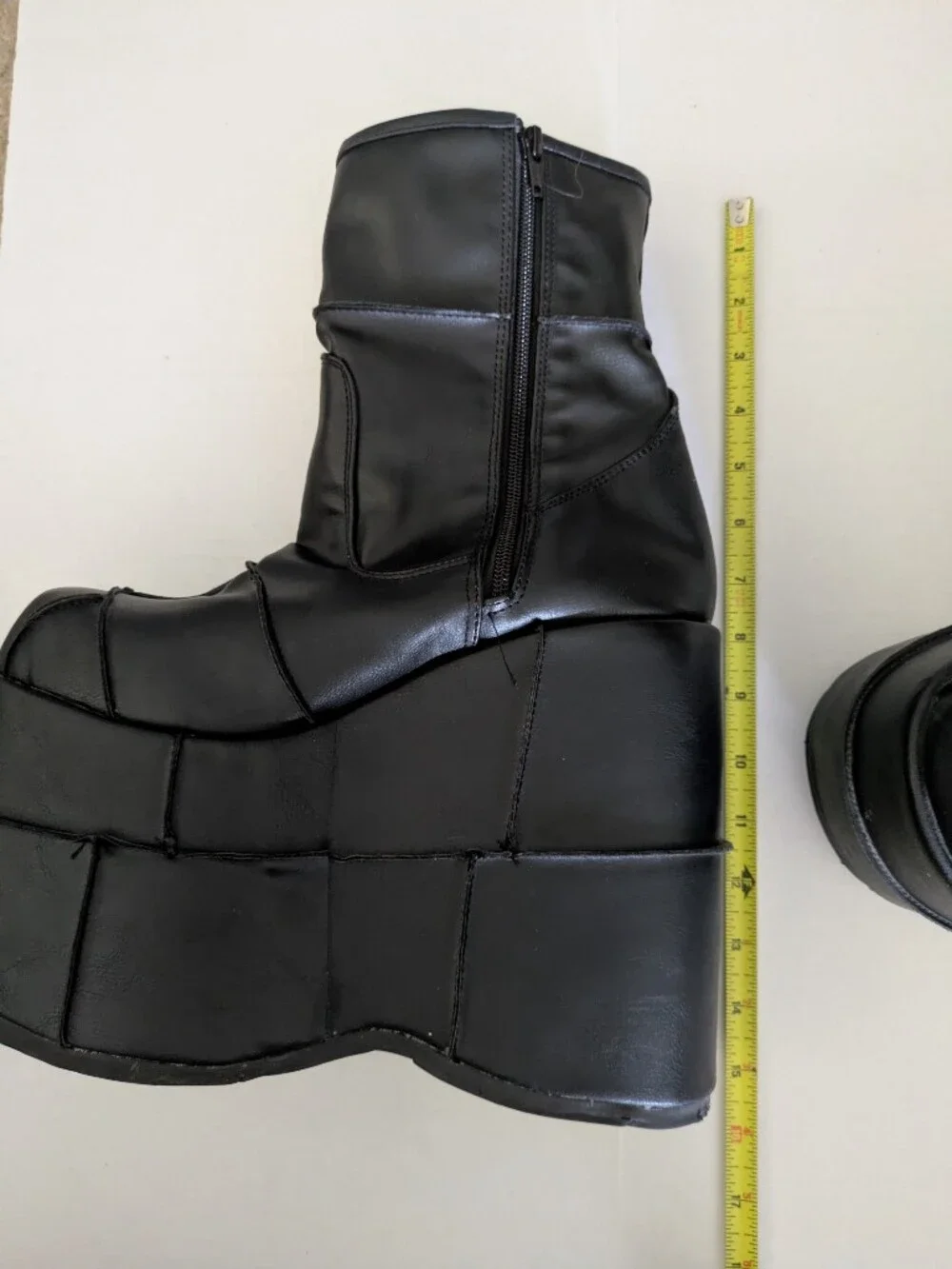 Demonia Black Chunky Heel Platform Boots Men's Size 10